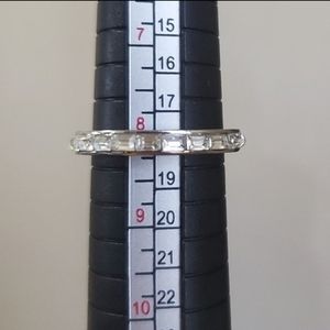 Ann Taylor silvertone crystal ring, women's size 8